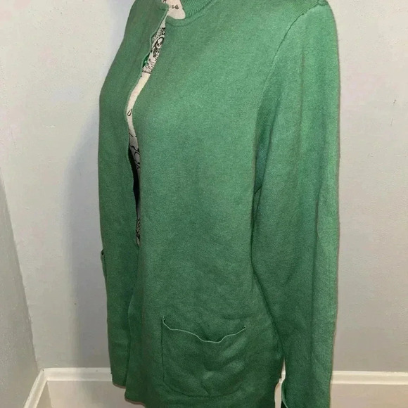 J.Jill ~ open front cardi green with cuffed sleeve size small petite - Picture 3 of 7